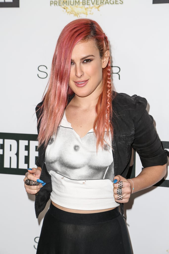 Rumer Willis supported "Free the Nipple" with a t-shirt at the LA fundraiser on Thursday. Her sister, Scout, recently walked topless around NYC to support the cause.