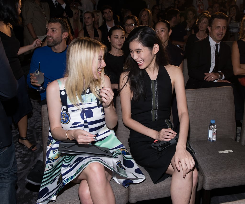 Dakota Fanning had a good laugh at the Fashion Media Awards on Friday.