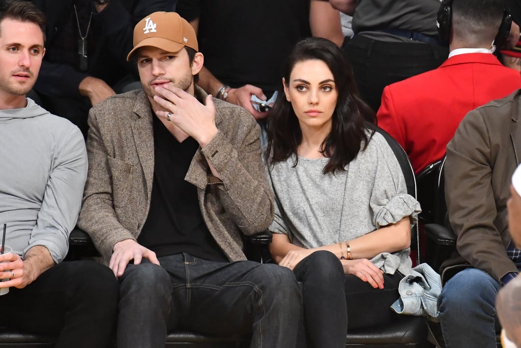 Ashton Kutcher and Mila Kunis at Lakers Game January 2019