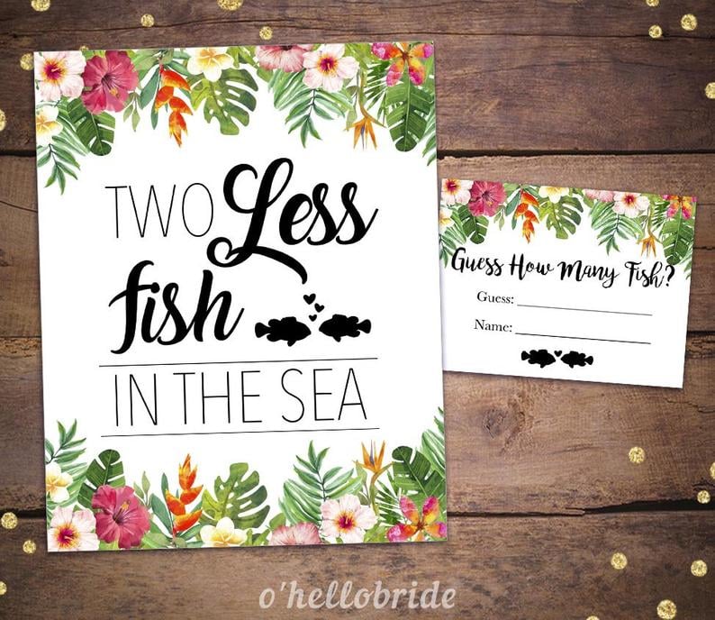 Two Less Fish Printable Bridal Shower Game