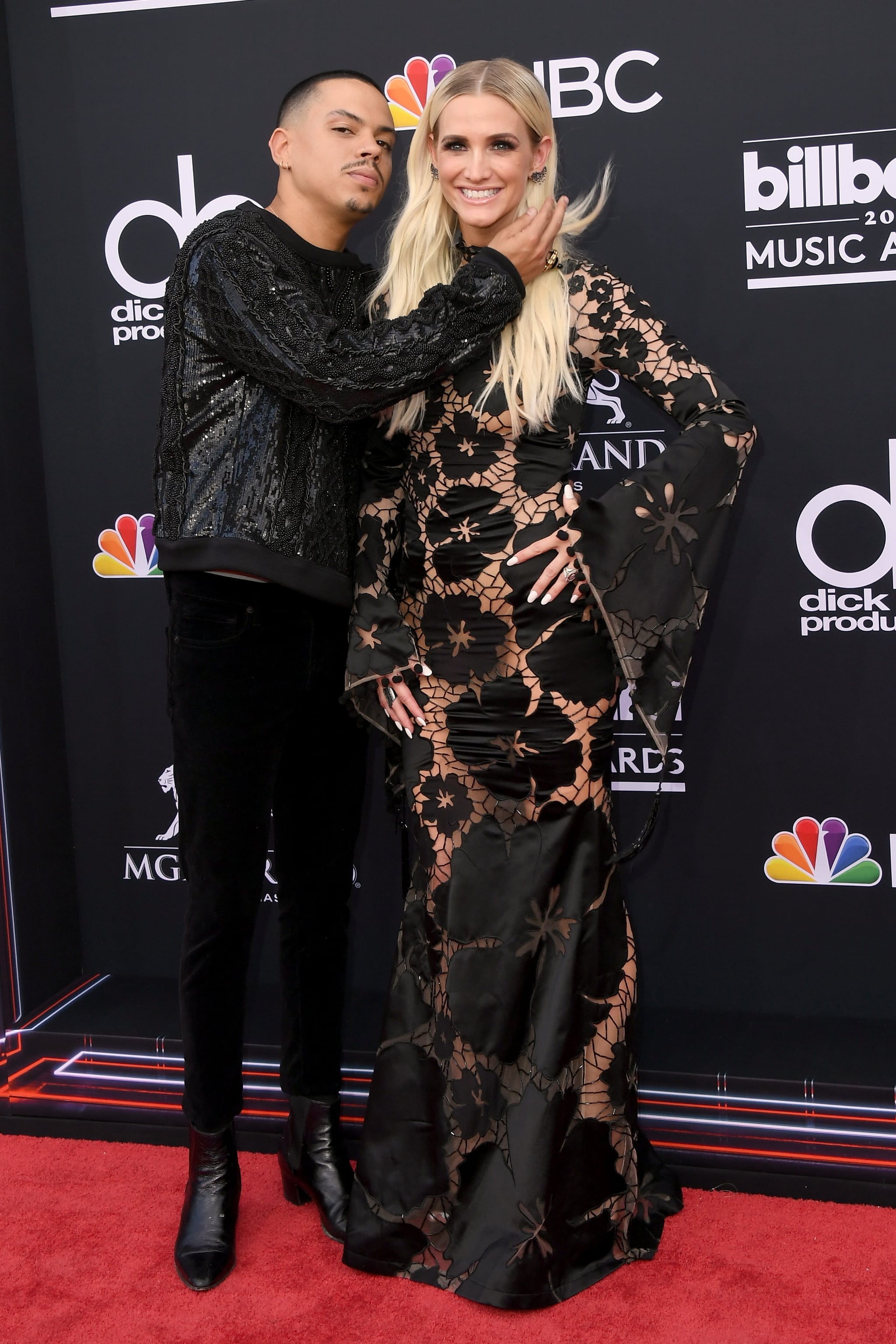 Ashlee Simpson and Evan Ross at 2018 Billboard Music Awards