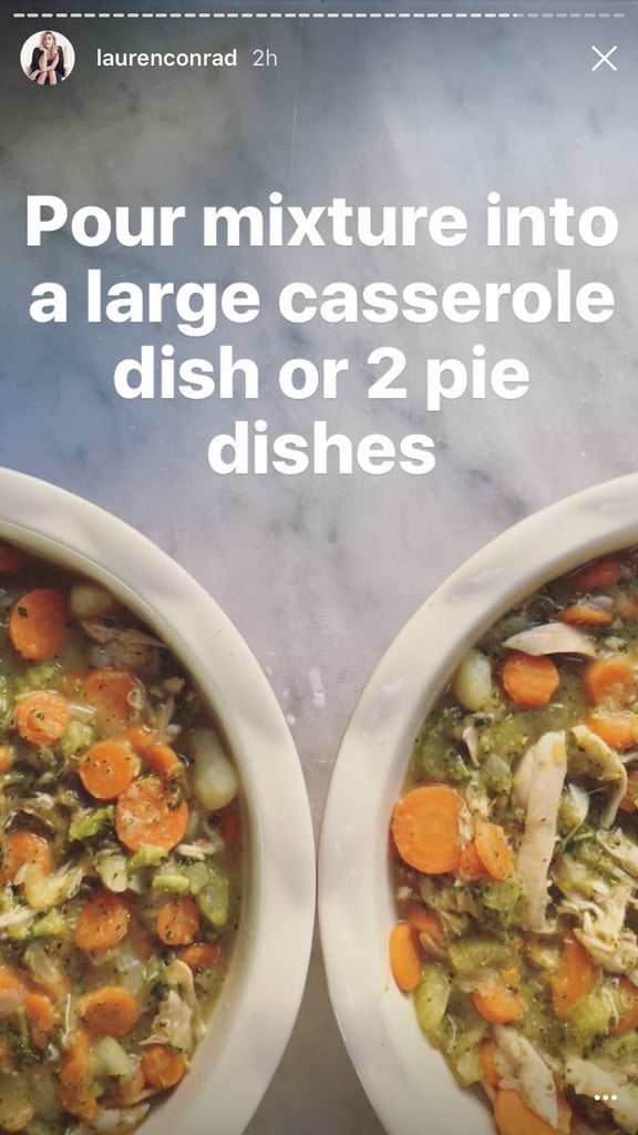 Lauren Conrad Chicken Pot Pie Recipe on Instagram