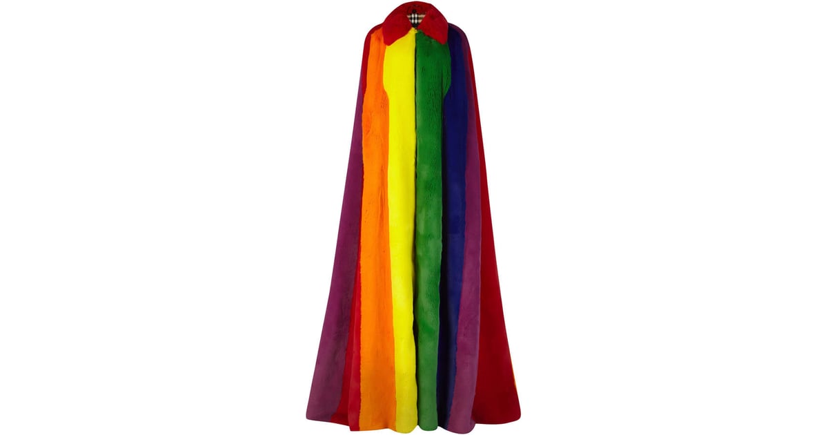 Burberry rainbow top fur cape