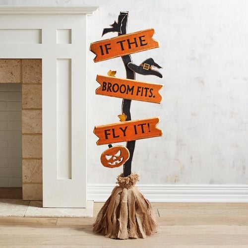 If the Broom Fits Wooden Halloween Decor