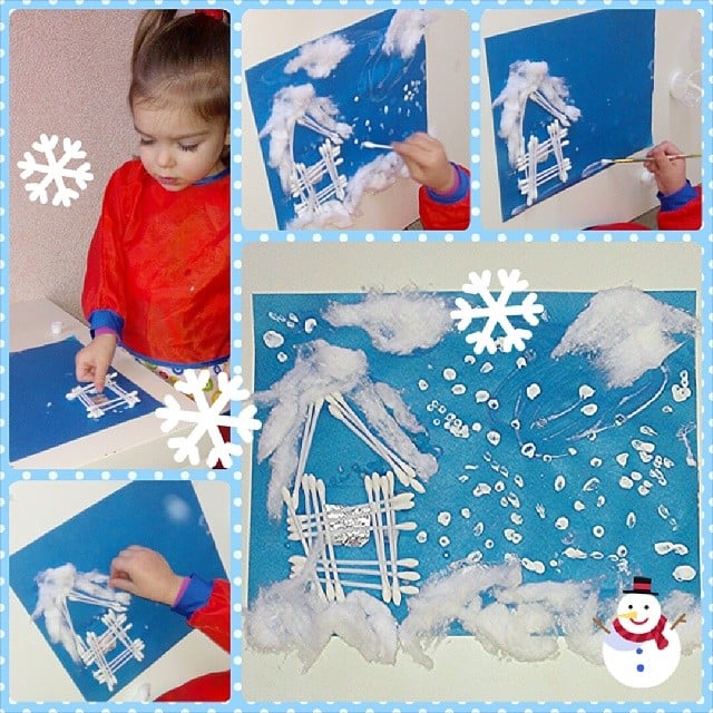 Q Tip Paint Snowscape 15 Diy Ideas For Creating Your Own Winter