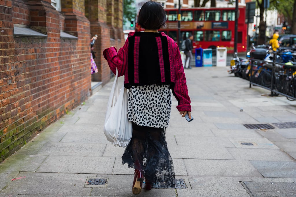 Add a Printed Tunic to a Lacy One and Finish With a Cropped Bomber