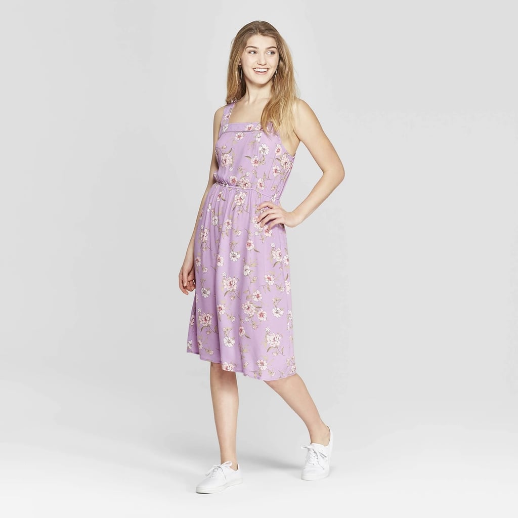 Floral Print Strappy Square Neck Midi Dress Best Spring Dresses at Target 2019 POPSUGAR