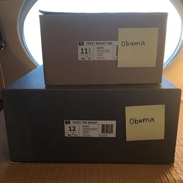 Kim and Kanye Give President Obama Yeezys