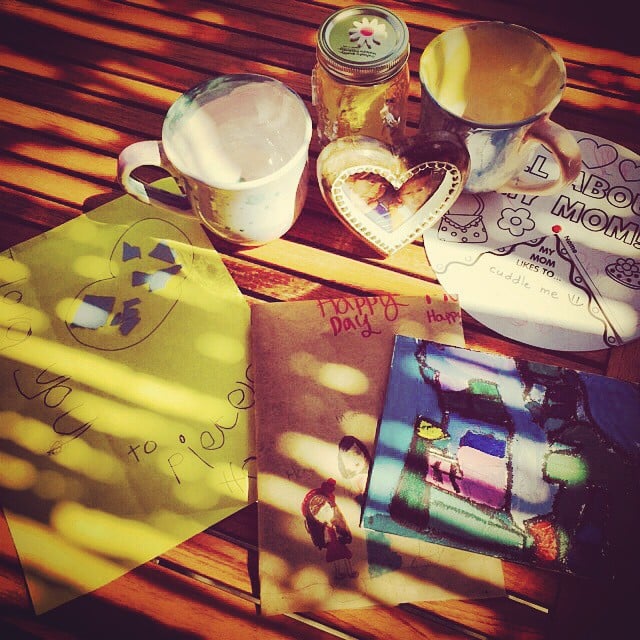 Jessica Alba showed off her daughters' homemade Mother's Day gifts.