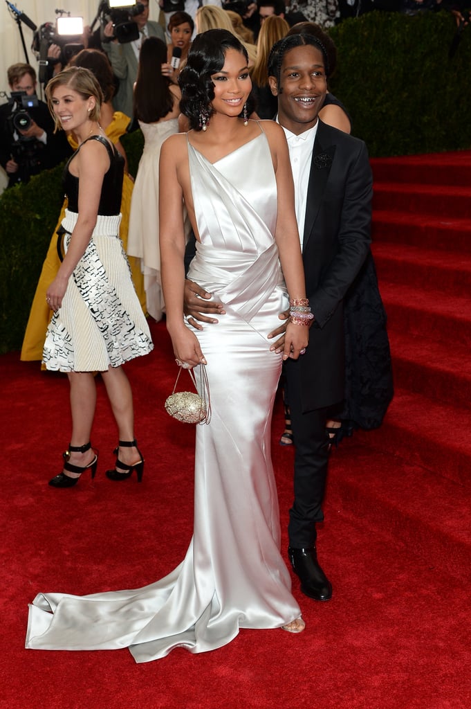 A$AP Rocky kept his hands on his girlfriend, Chanel Iman.