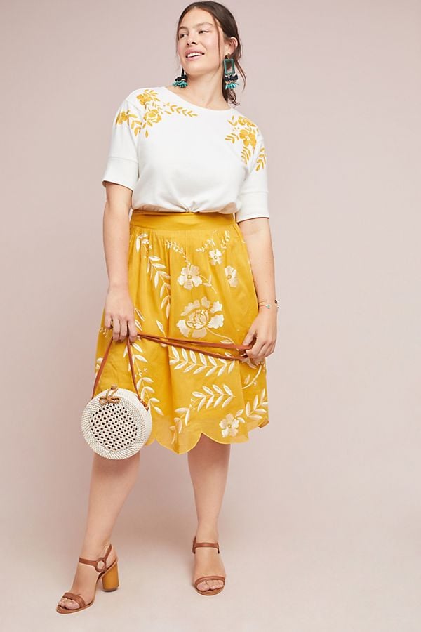 Vineland Embroidered Midi Skirt