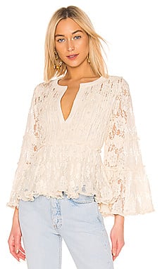 Alexis Tanisa Top in Beaded Ivory Lace