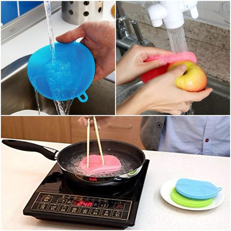 silicone cleaning sponge dish washing kitchen scrubber