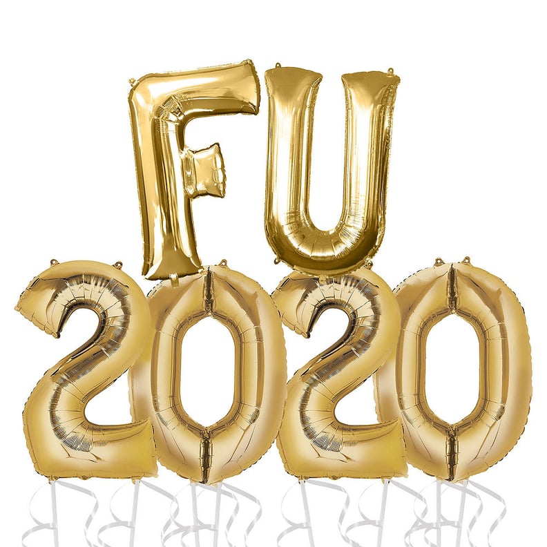 Gold FU 2020 New Year's Foil Balloon Phrase