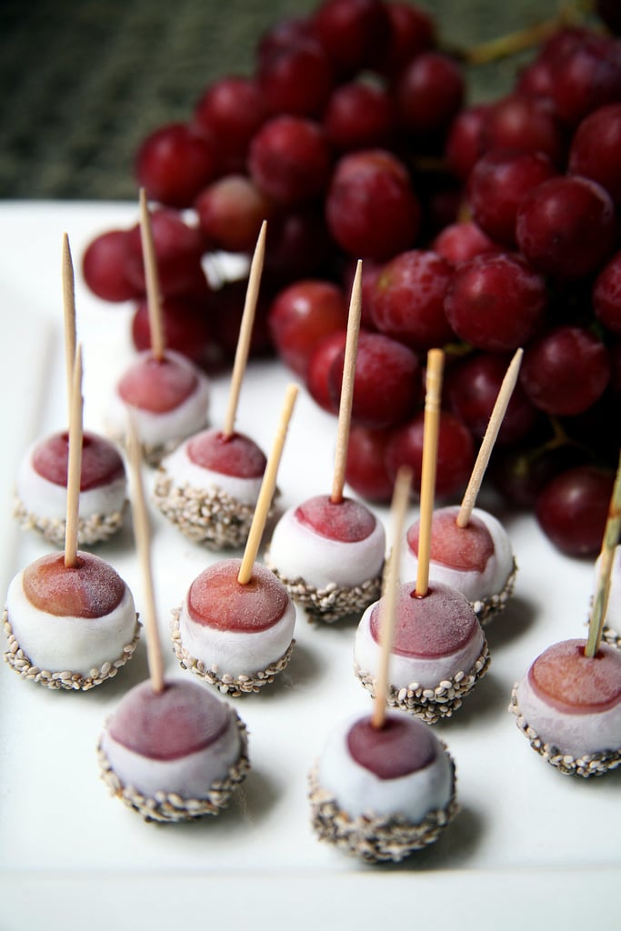 Yogurt-Covered Frozen Grapes With Chia Seeds