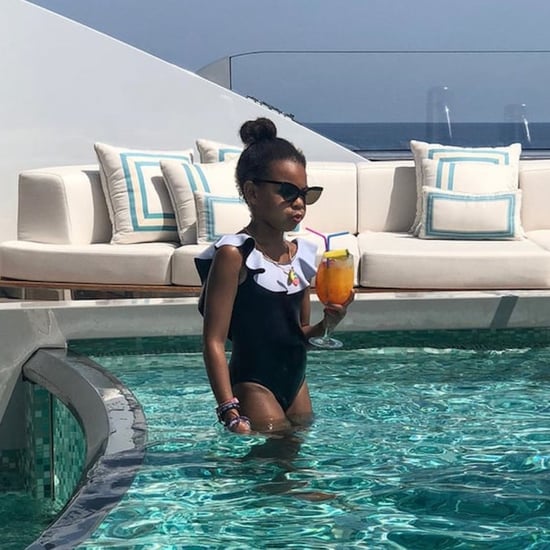 Blue Ivy Black and White Ruffled Swimsuit
