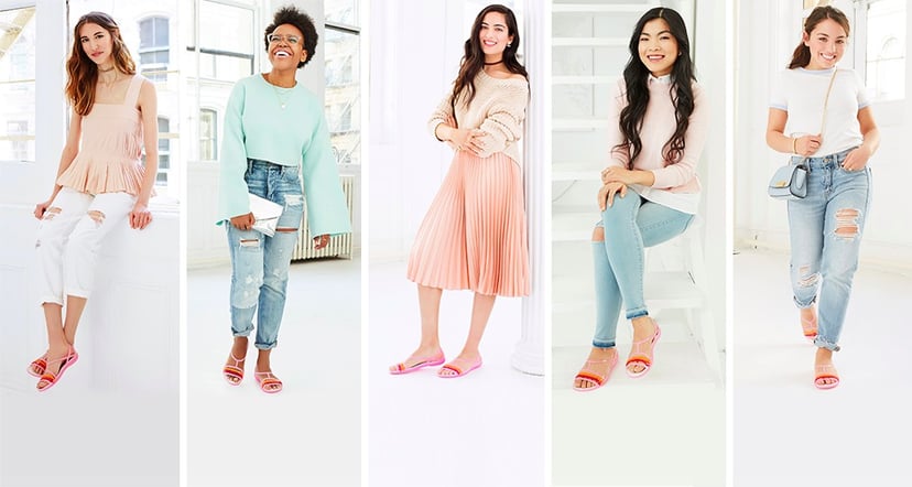 Pastel color shop casual attire