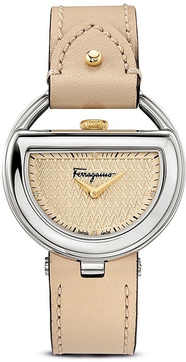 Salvatore Ferragamo Stainless Steel Champagne Dial Watch