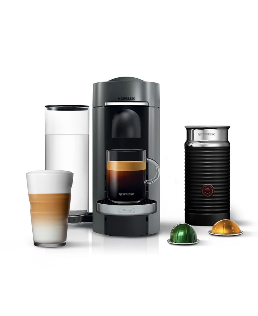 Nespresso Vertuo Plus Deluxe Coffee and Espresso Machine by De'Longhi, Titan with Aeroccino Milk Frother ($160, originally $250)
While mostly everyone loves coffee and a quality countertop espresso machine, scoring a compact model with a milk frother is a game-changer. I love that Nespresso makes it easy to choose your beverage size, as well as flavor capsule, which makes this design versatile for any giftee — honestly, you can't go wrong as long as the person you're shopping for loves caffeine as much as I do.