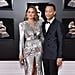 Chrissy Teigen Silver Dress at the Grammys 2018