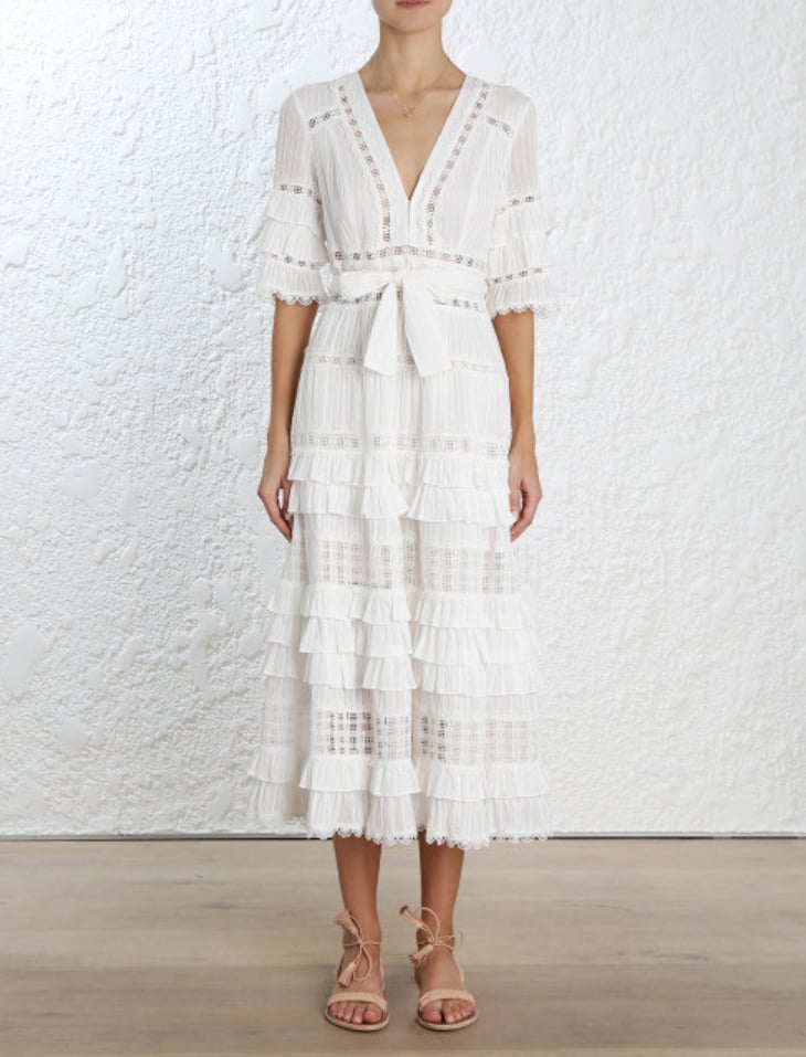 Zimmermann Corsair Frill Tier Long Dress