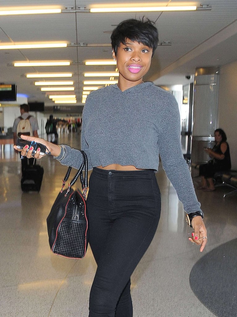Jennifer Hudson bared her midriff at LAX on Wednesday.