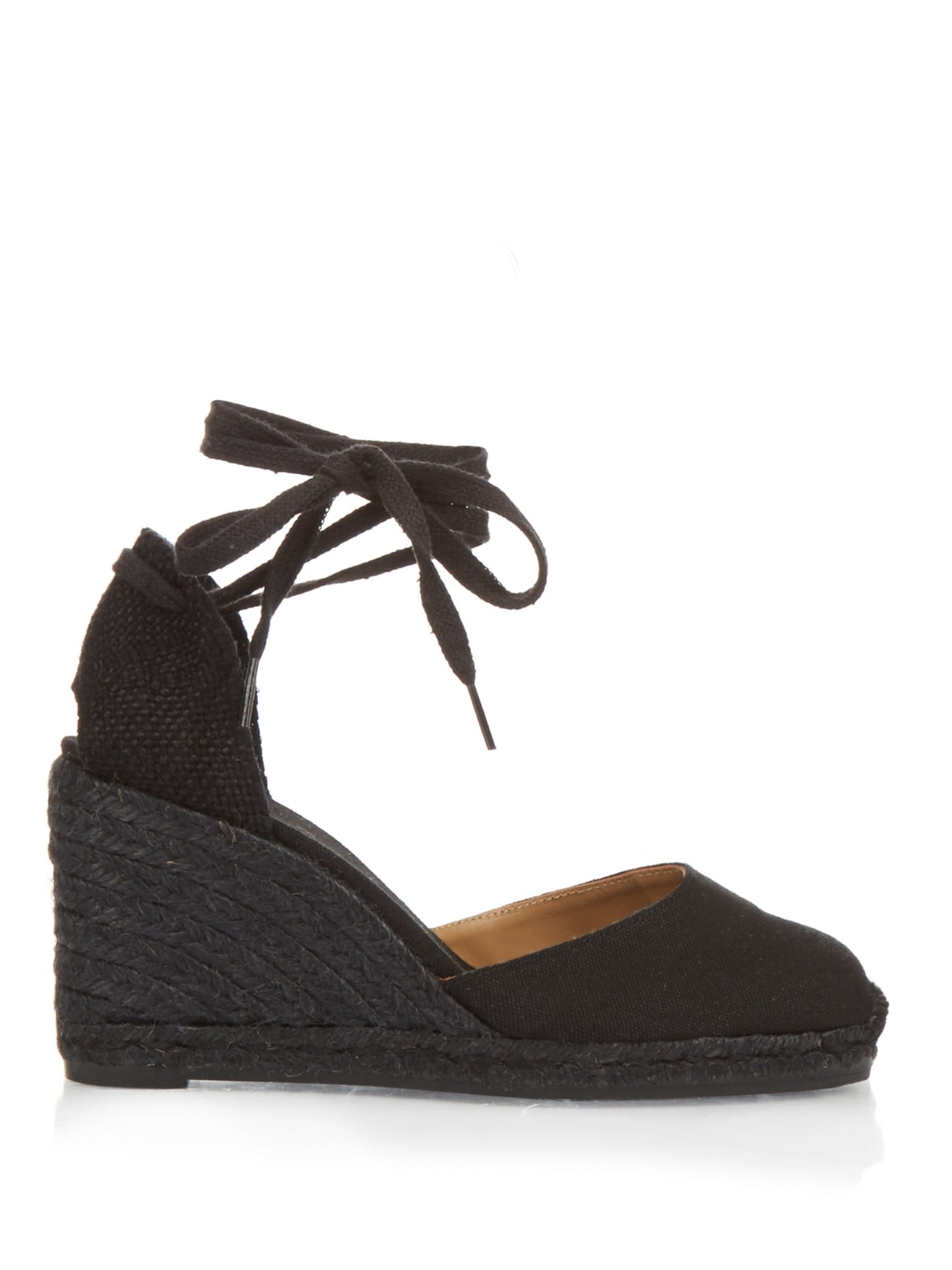 All black outlet espadrille wedges