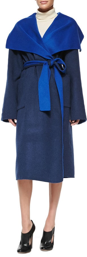 Altuzarra Shawl-Collar Two-Tone Belted Overcoat ($2,995)