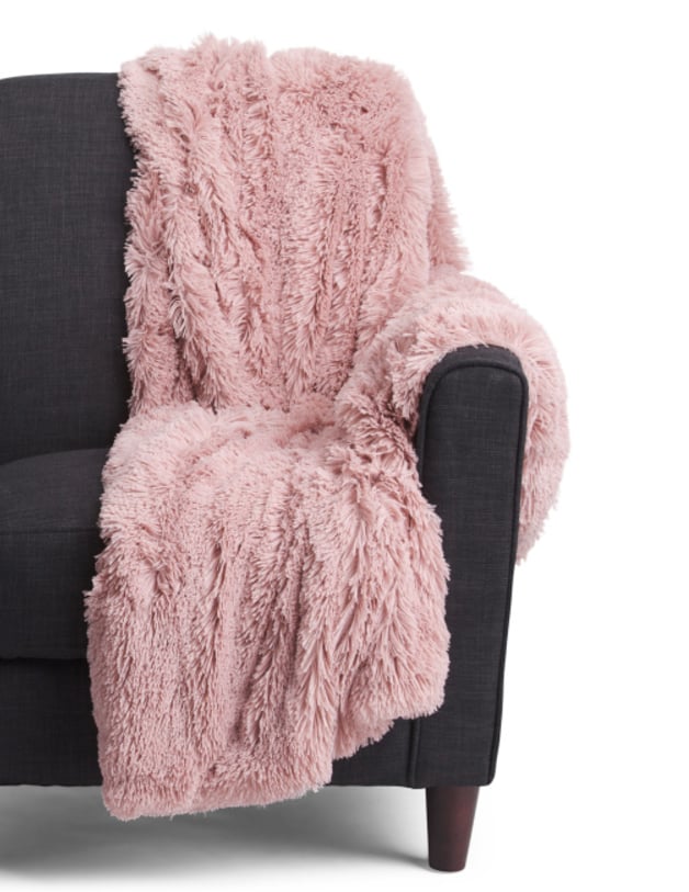 Celebrity home sales faux fur throw