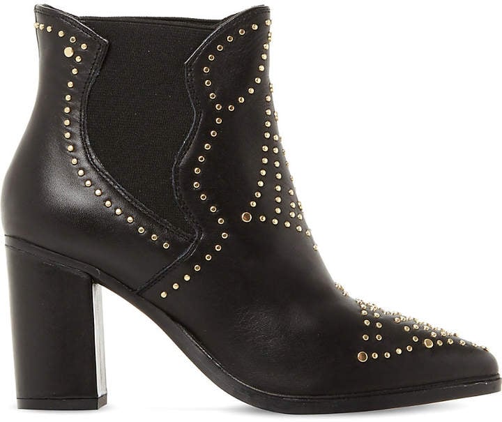 Steve Madden Ladies Black Himmel Studded Leather Ankle Boots