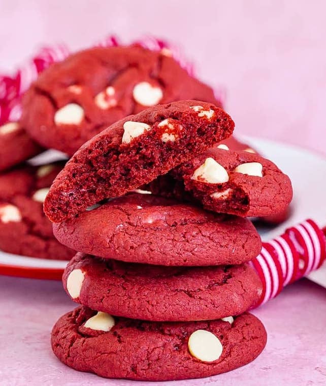 Red Velvet Cake Mix Cookies