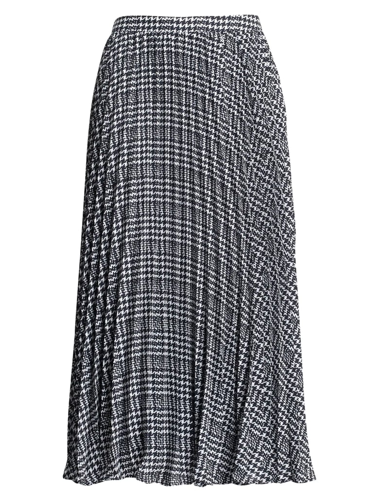 Plaid Pleated Midi Skirt