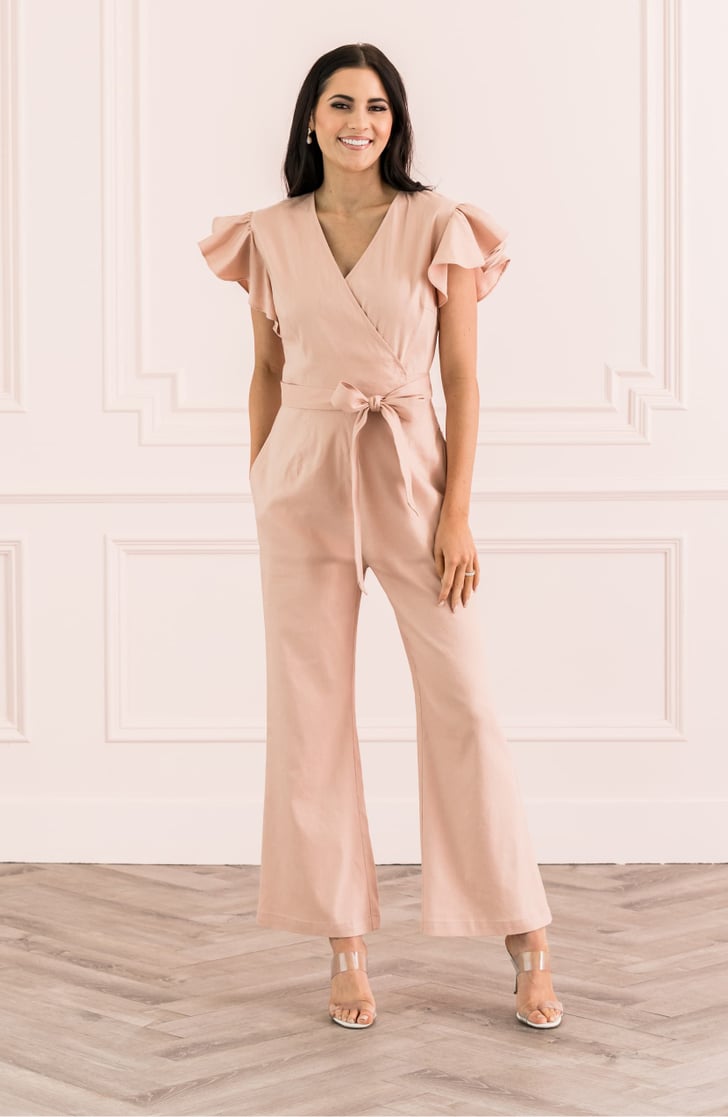 Ruffle outlet sleeve jumpsuit