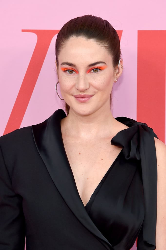 Shailene Woodley's Neon Orange Eye Shadow Trend