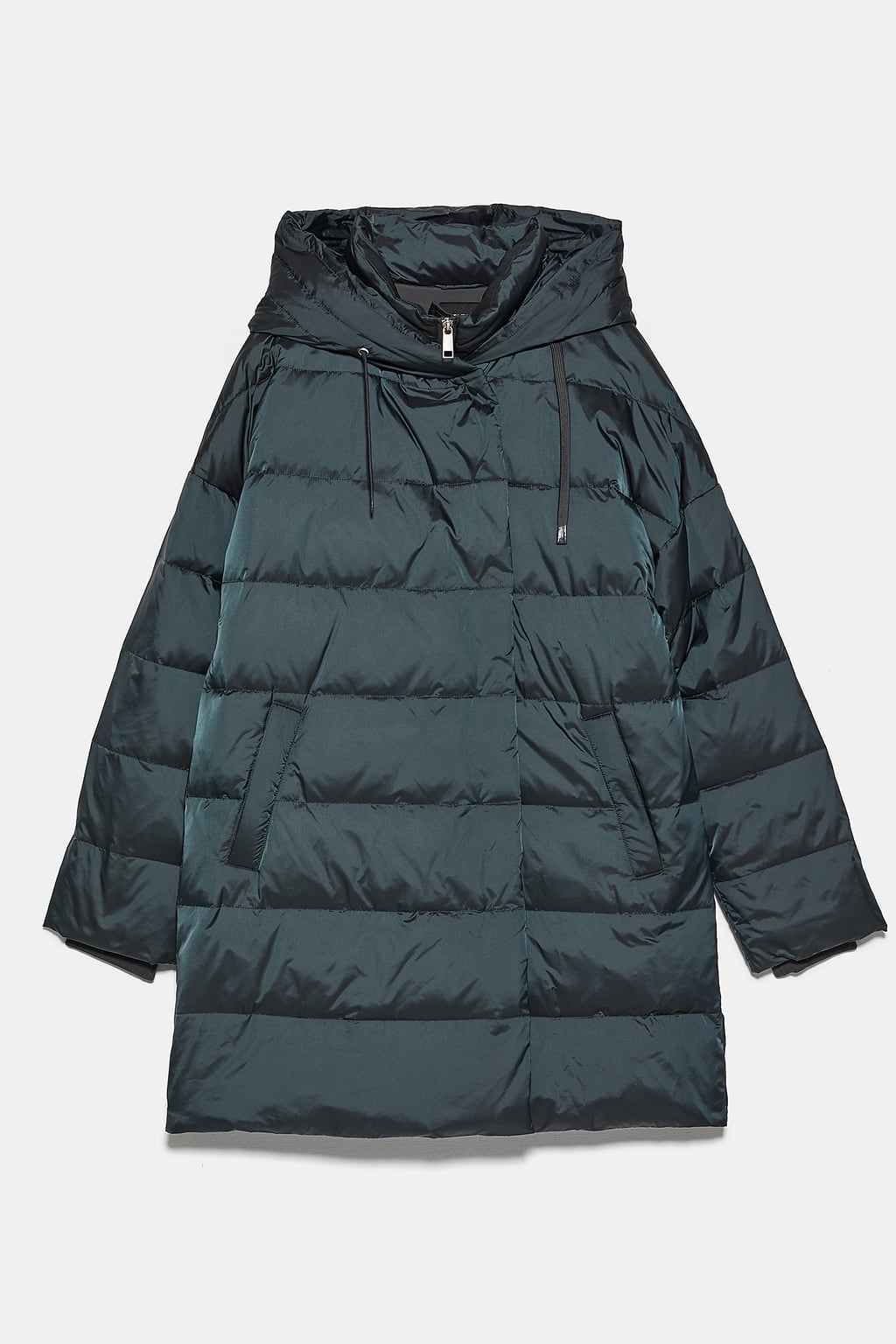 zara hooded down puffer jacket