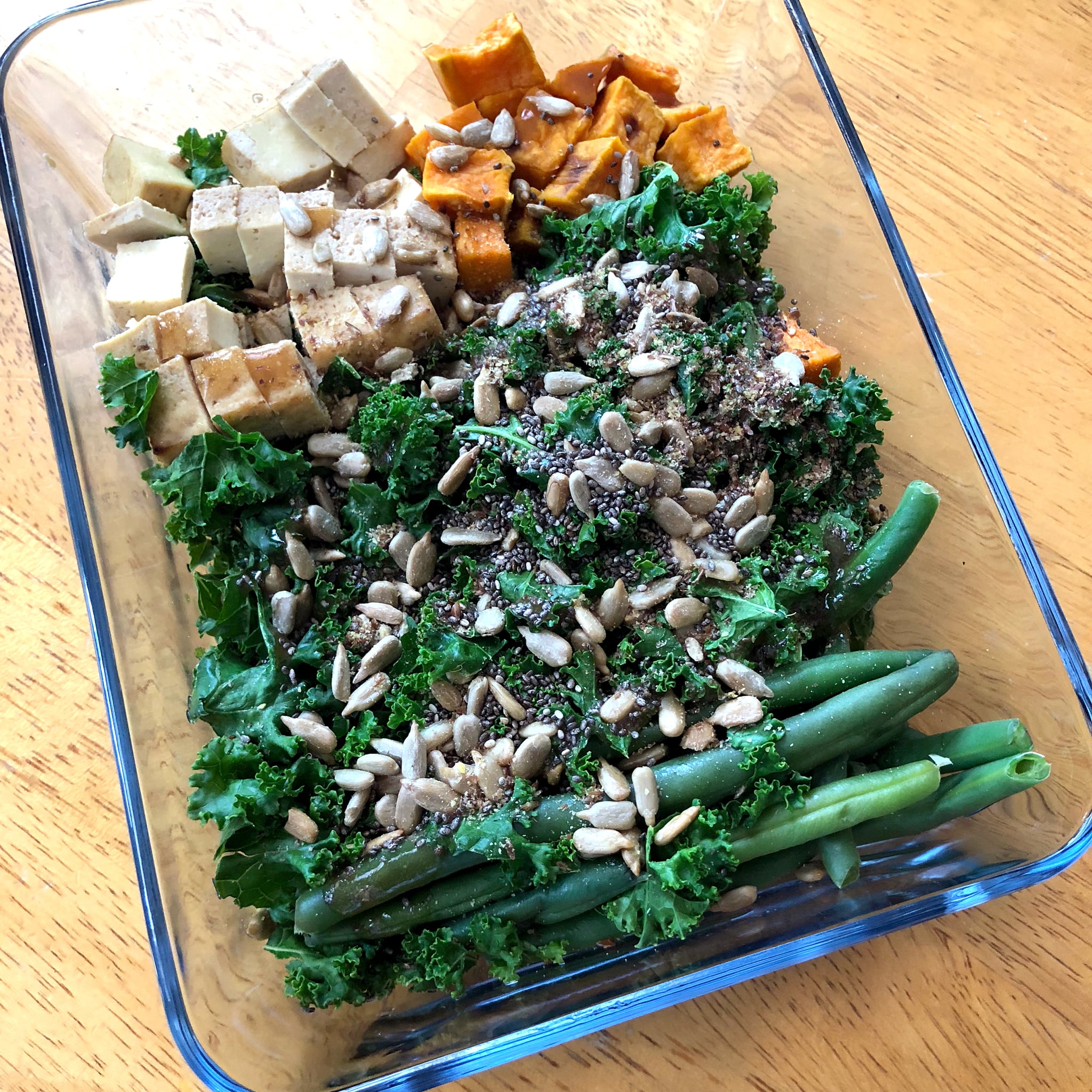 12 p.m. — Kale Salad With Tofu, Green Beans, and Sweet Potatoes