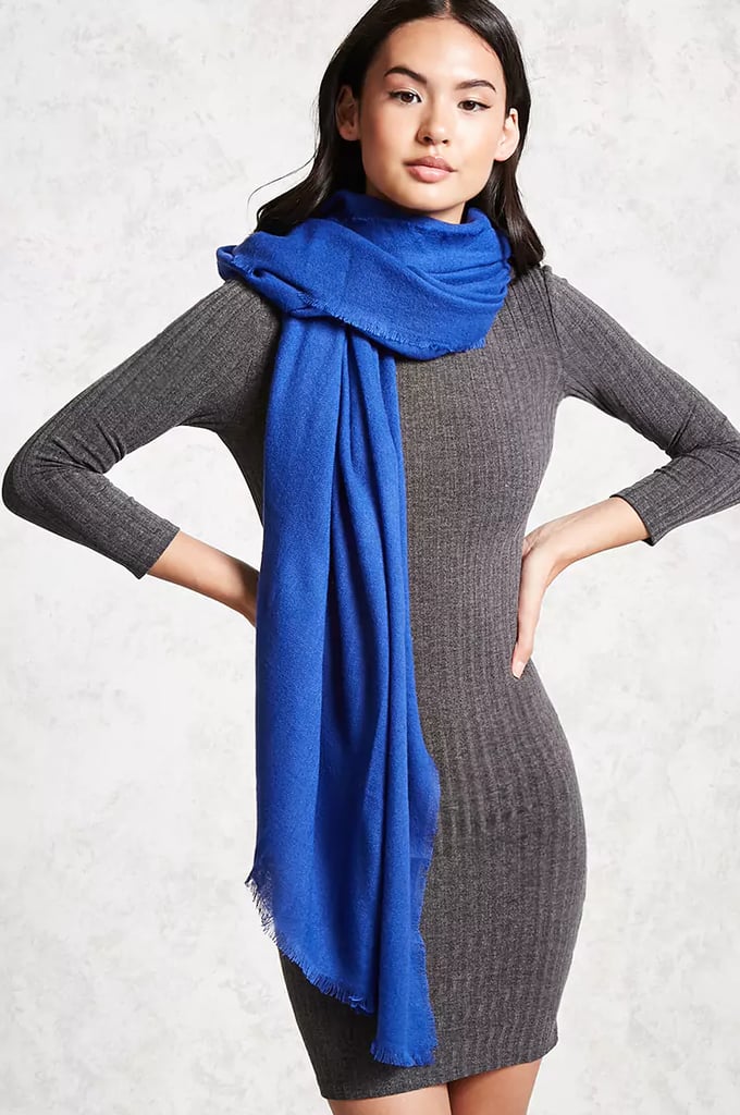 Frayed Trim Oblong Scarf
