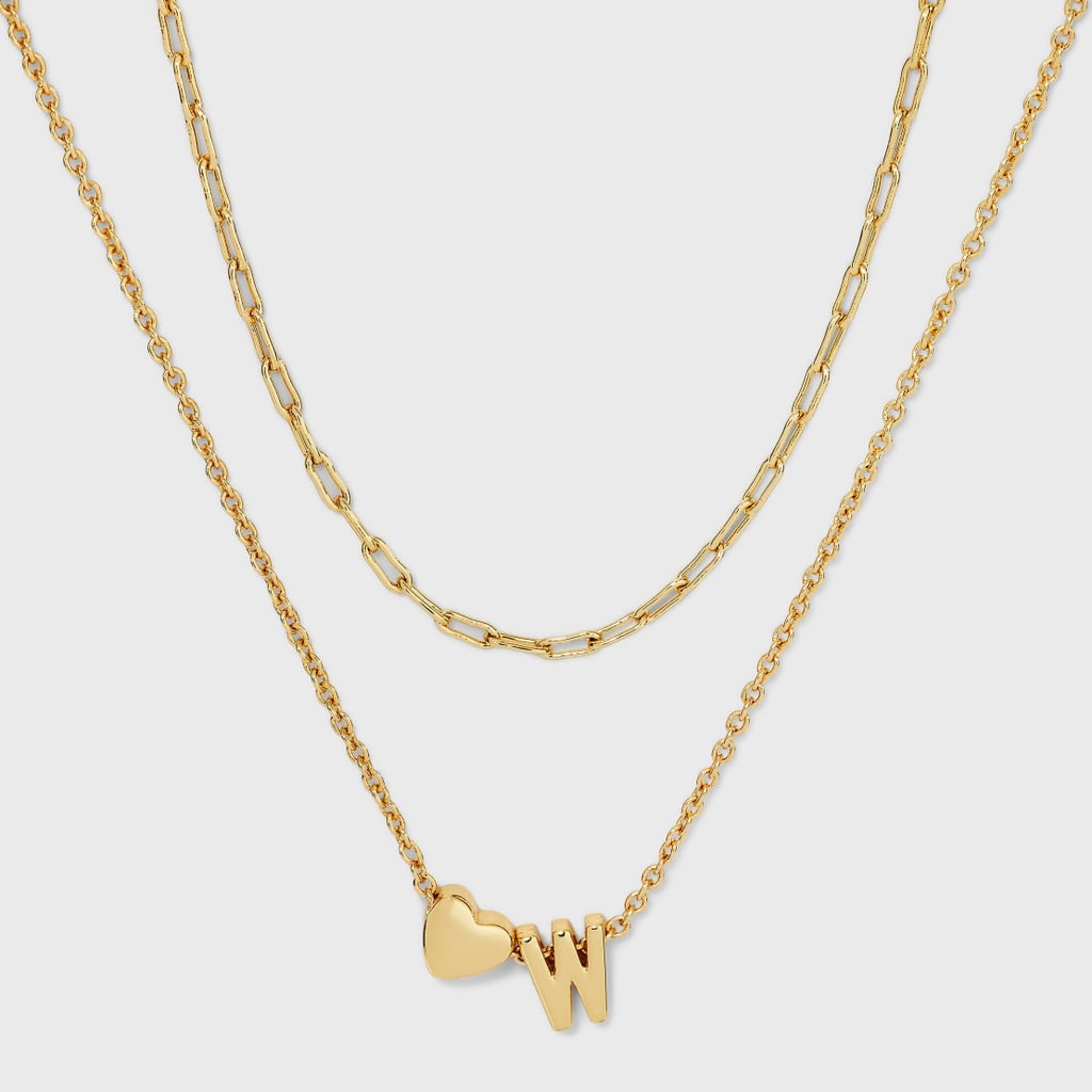 Best Jewelry Gift: 14K Gold-Dipped Initial with Heart Chain Necklace