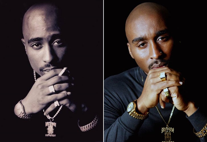 Of all the biopics that have come down the pipeline over the years, few have nailed their casting as well as All Eyez on Me. The drama follows the sprawling life and death of hip-hop superstar, actor, poet, and activist Tupac Shakur, with Hollywood newcomer Demetrius Shipp Jr. stepping into the gone-too-soon icon's shoes. Shipp Jr. embodies Shakur perfectly, a performance which is helped in a large part by the insane physical resemblance between the two (Lifetime, take note). So, who is Demetrius Shipp Jr.?
All Eyez On Me is the 28-year-old actor's first role, and he recently revealed to People that he "never aspired to act." Fortunately he feels a strong connection to the message Shakur spread before his untimely death in 1996. "He was real, he had a message, and he spoke for the people — impoverished people of all classes," Shipp Jr. praised Shakur in Entertainment Weekly. "He was definitely against people of a higher class. He questioned what was going on, and he used his platform to be a voice of change." 
To prepare for the role, Shipp Jr. — who previously worked at Target and installed satellites for Dish Network — "researched and watched Tupac" all day. "If I was about to eat, I would turn on Tupac. When I was going to sleep, I would turn on Tupac and watch that until I fell asleep," he said. "Throughout the night, it would just be playing so that if I woke up in the morning, the first thing I would do was watch Tupac." He has another movie, #unlock'd, due out sometime soon, but in the meantime let's obsess over the uncanny resemblance between him and Shakur.

    Related:

            
            
                                    
                            

            7 True Stories Coming to the Big Screen in 2017