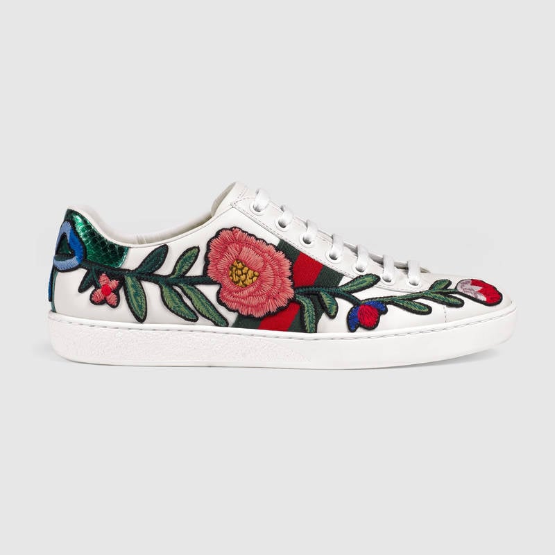 There's no way heads won't turn when you wear these Gucci Ace Embroidered Low-Top Sneakers ($695).