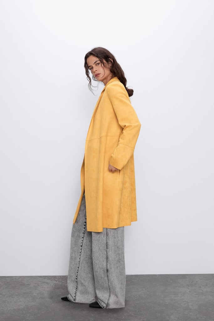 zara yellow suede jacket