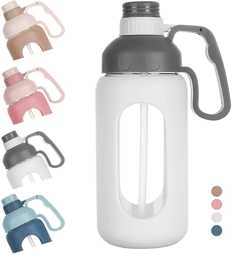 Reusable Glass Water Bottles with Silicone Sleeves