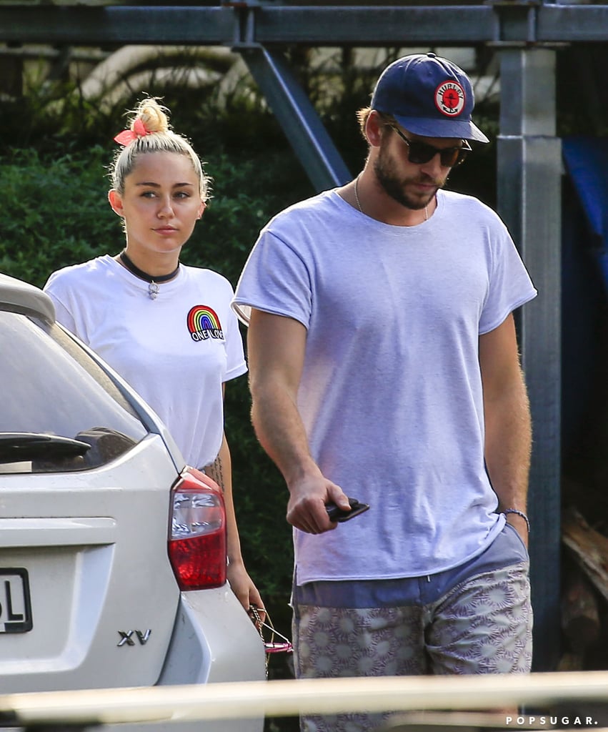 Miley Cyrus and Liam Hemsworth Having Lunch in Australia