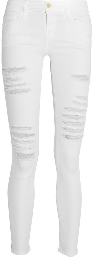 Frame Denim Le Skinny De Jeanne Distressed Mid-Rise Jeans ($200)