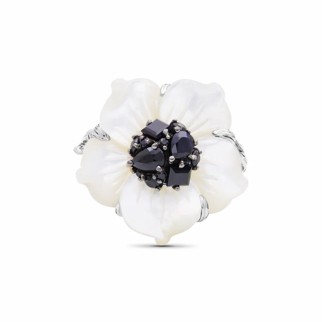Stephen Dweck Colorbloom Hand Carved Large Mother of Pearl Ring ($595)