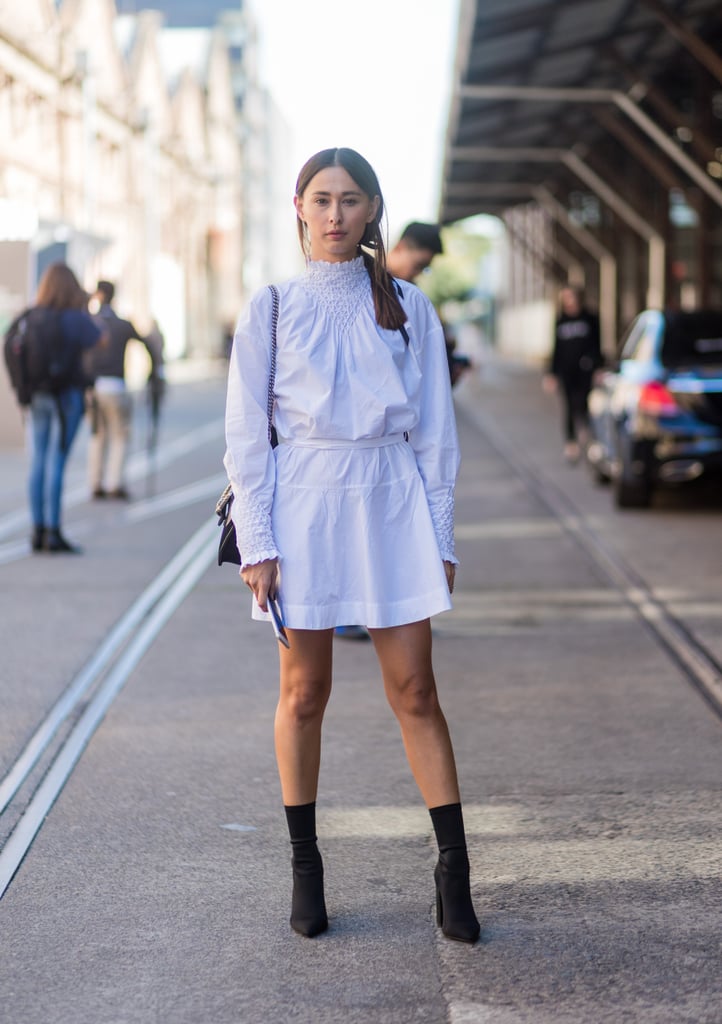 File romantic dresses and ankle boots away as one of our favorite combinations.