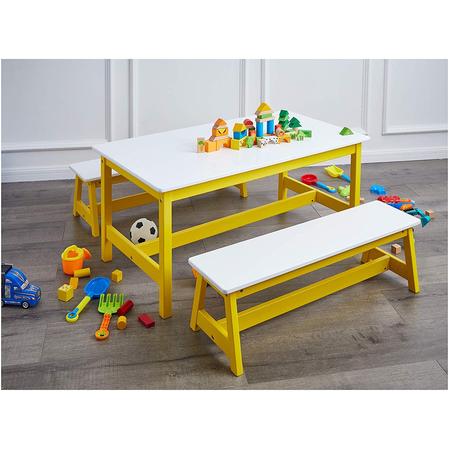 childrens table and bench set