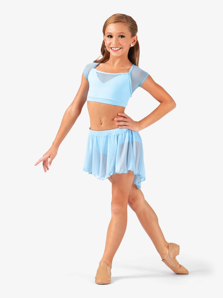 Body Wrappers Light Blue Dance Crop Top