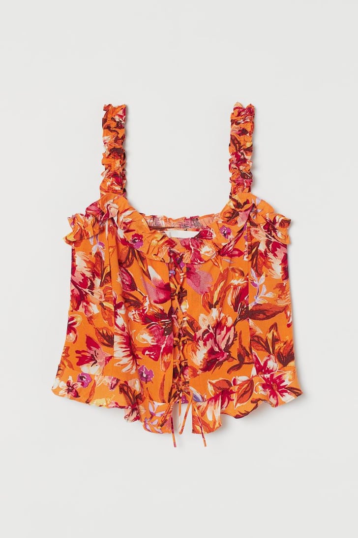 H&M Ruffle-Trimmed Top | Best New Products From H&M | July 2020 ...