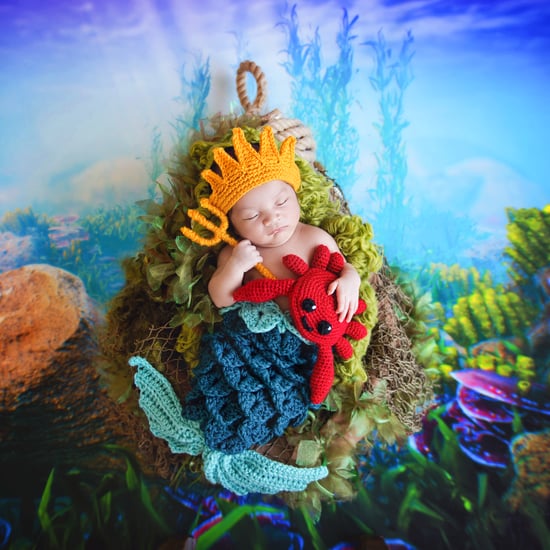 Newborn Photos in Crocheted Disney Outfits